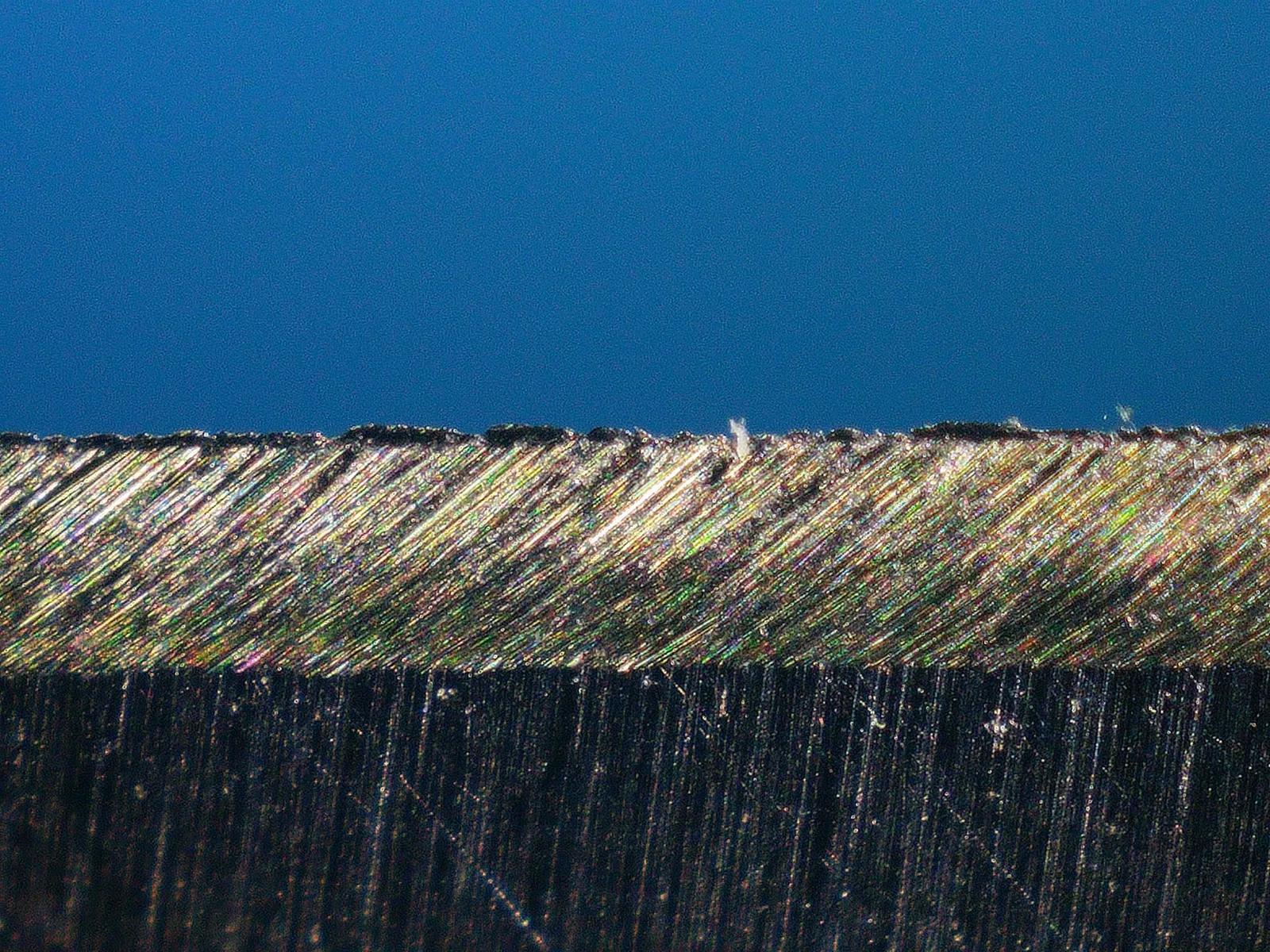 Burr formed on knife edge during sharpening process